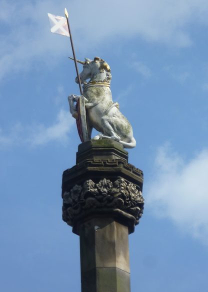 The much-loved unicorn with saltire at Edinburgh's Mercat Cross