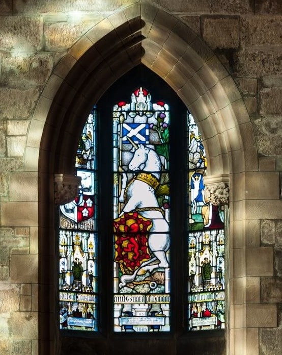 The unicorn window in St Giles Cathedral, Edinburgh, one more example of how the Scots love unicorns..