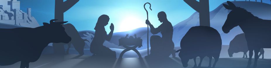 Mary & Joseph adore the new-born Jesus